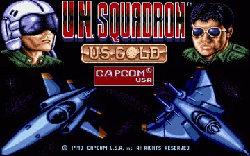 U.N. Squadron screen shot title